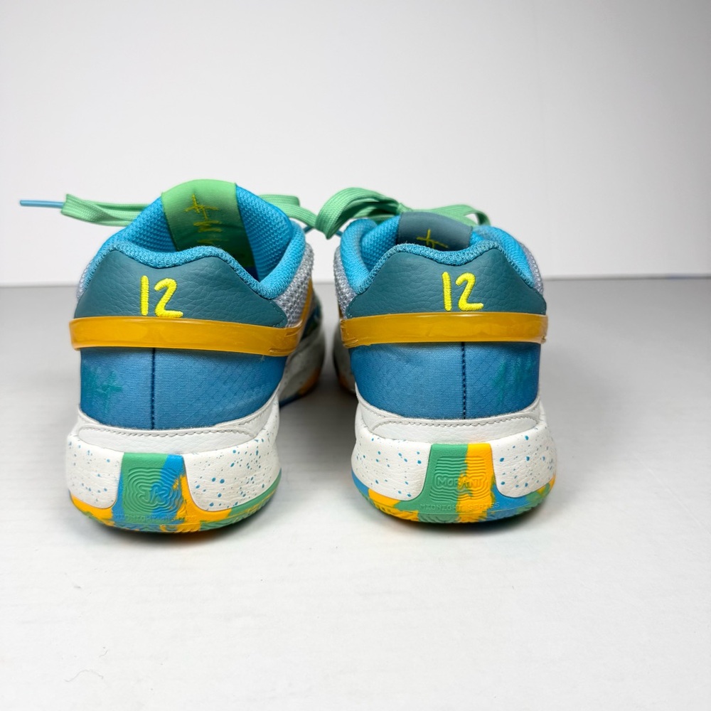 Nike Ja 1 GS Sundial Big Kids Basketball Sneaker, 5 Y/7 W blue yellow green - Picture 3 of 12